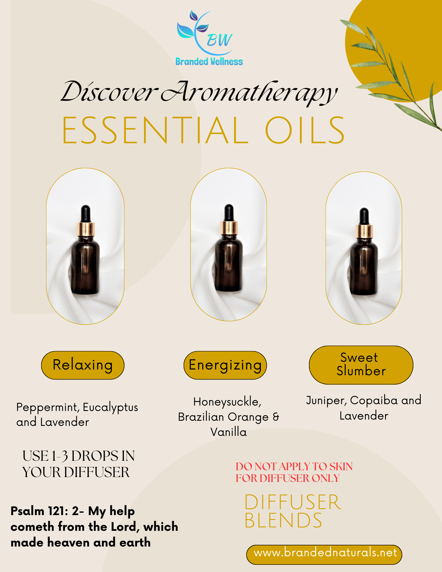 3 pk Essential Oil Blend Samples