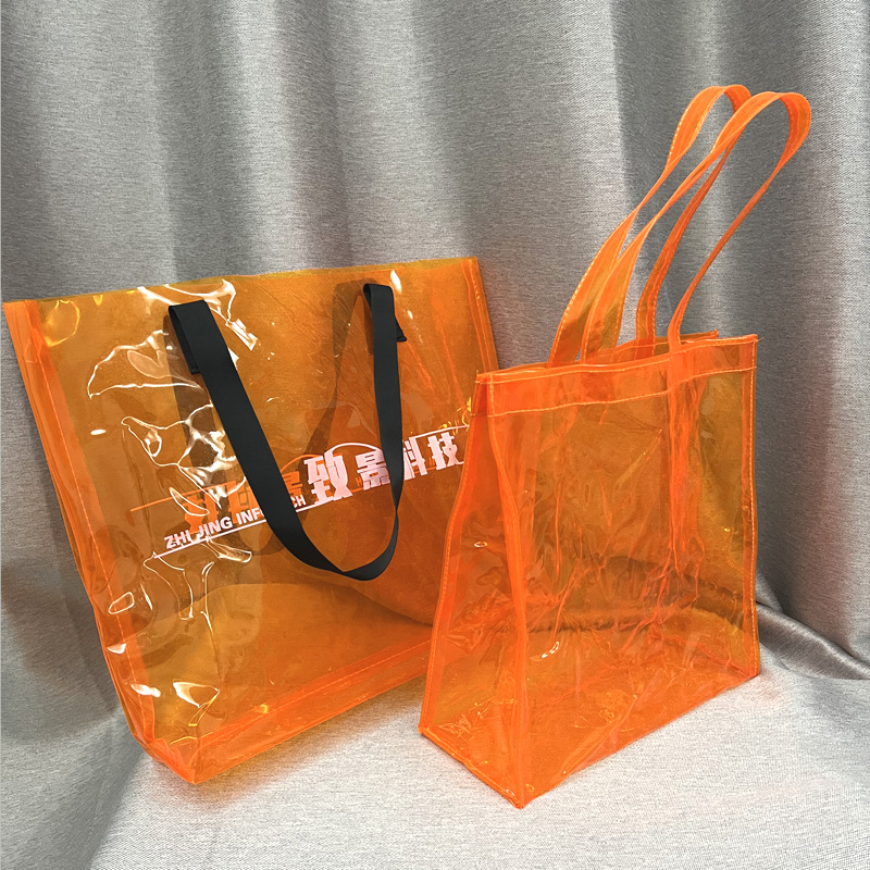 Orange Transparent Tote Bags