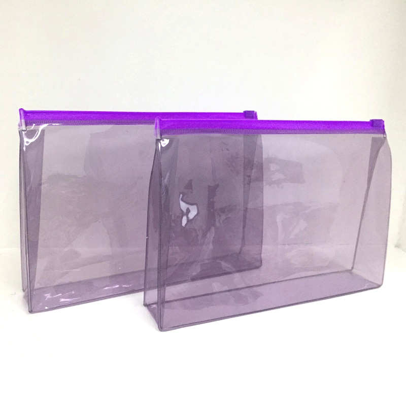 Transparent Purple Zipper Bags