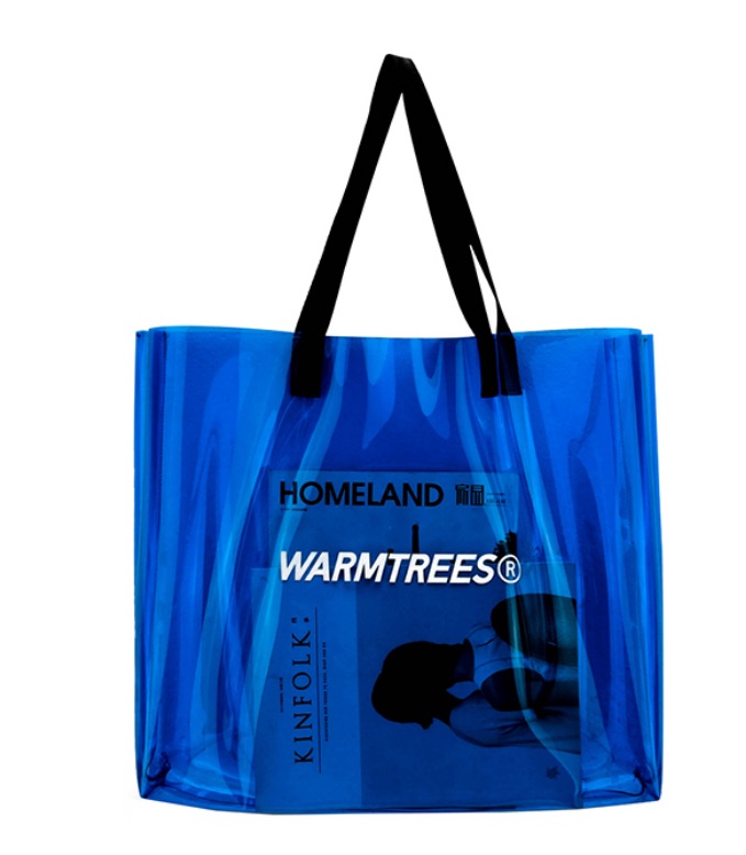 Blue Transparent Tote Bag Beach Bag