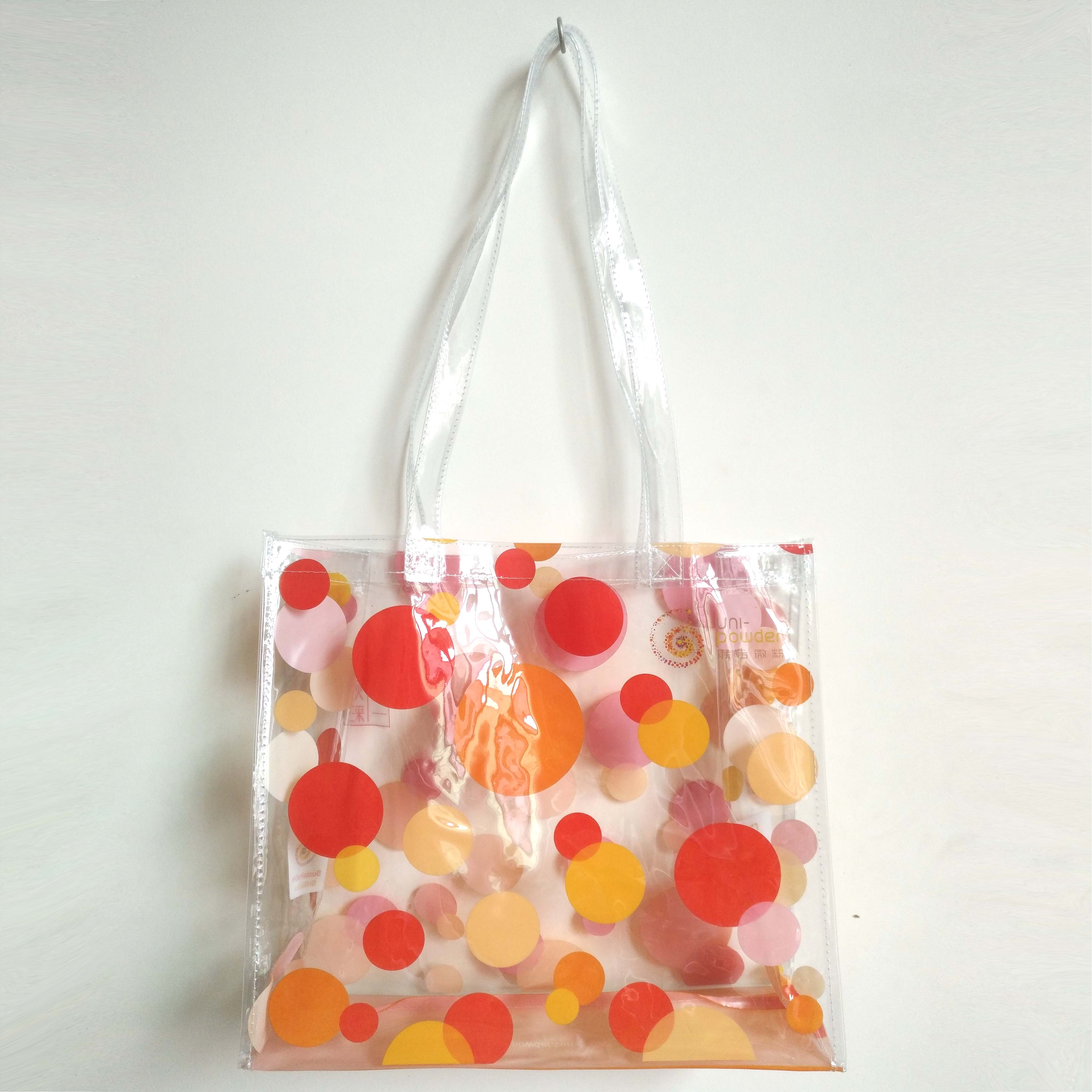 Transparent Tote Bag with Colorful Dots