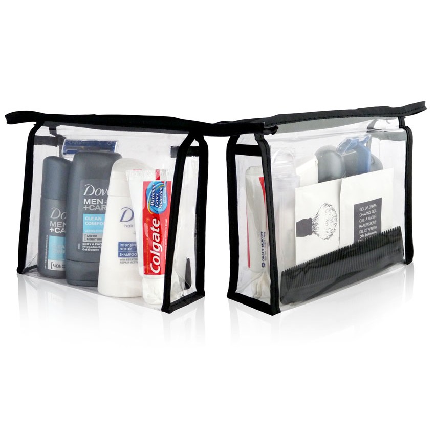 Clear Black Travel Toiletry Kit Bag