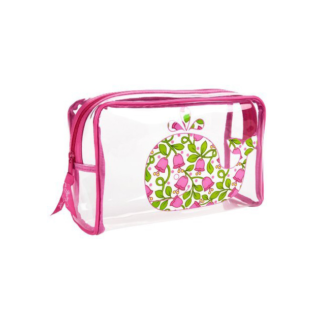 Clear Floral Whale Zipper Cosmetic Bag