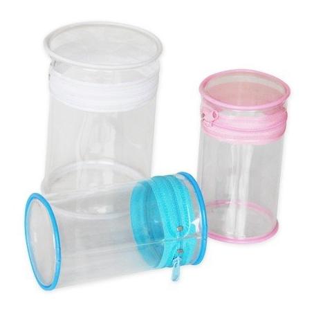 Clear Zipper Storage Cylinders