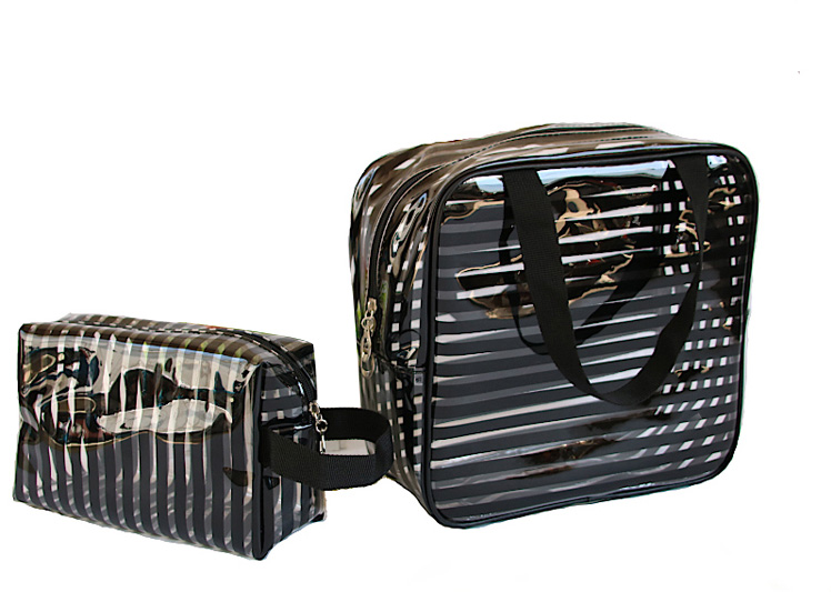 Striped Travel Bag Set