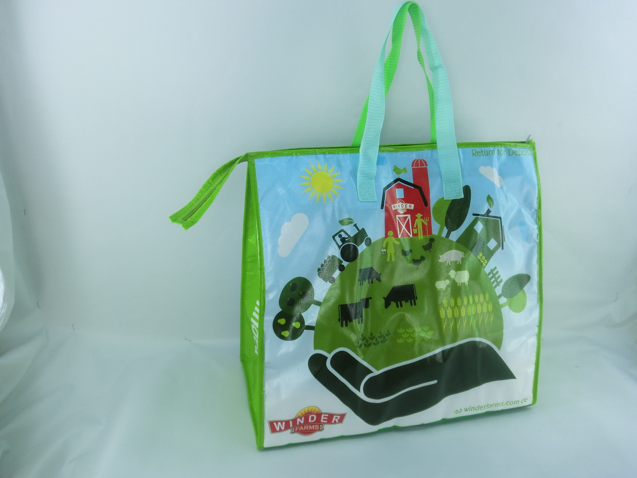 Reusable Shopping Bag Zipper Thermal Cooler Bag Grocery Tote