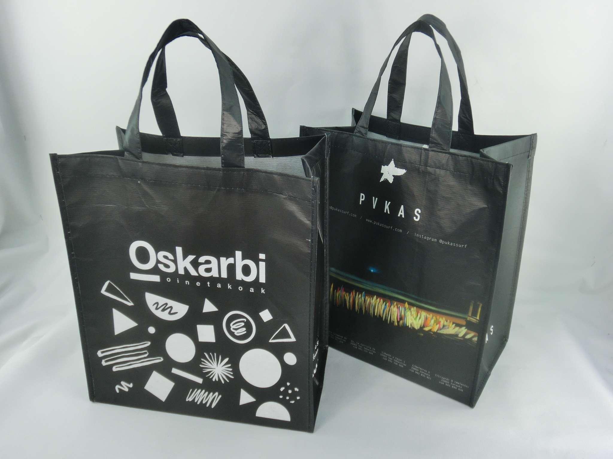 Reusable Shopping Bags Rpet Woven With Waterproof Full Color Printing Lamination