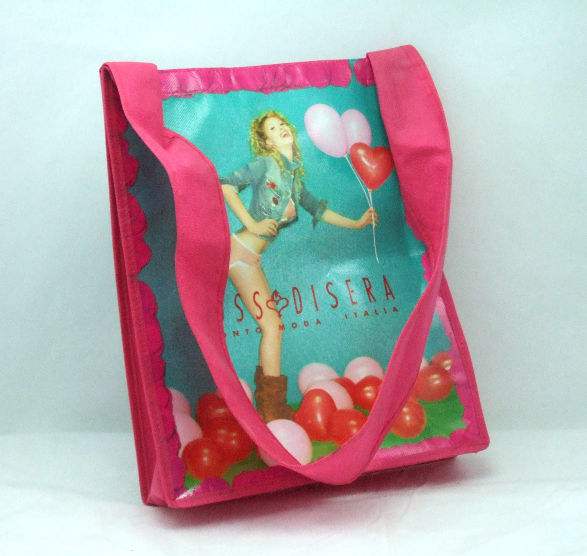 Fashionable Pink Non Woven Tote Bag For Kids