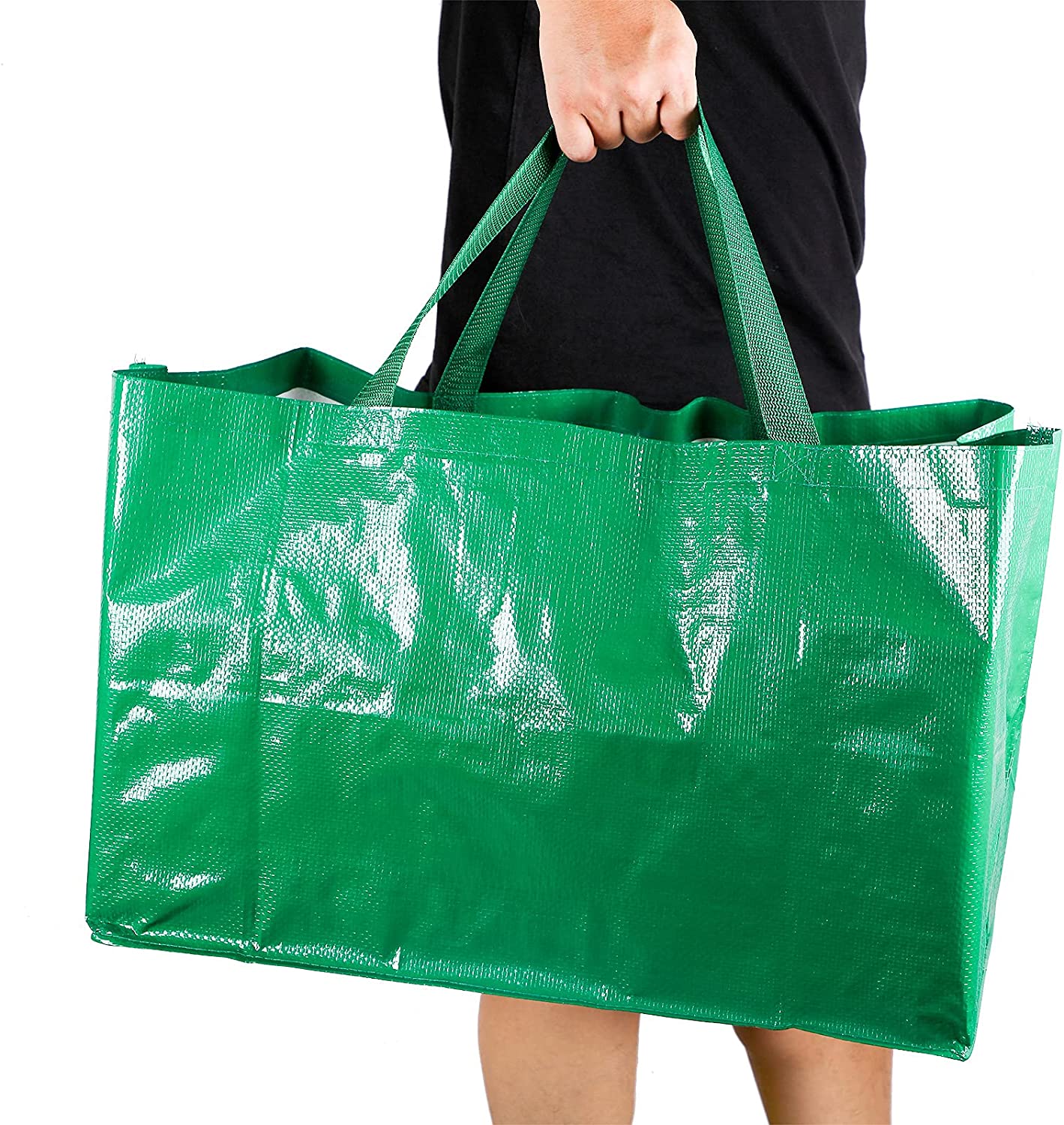 Durable and Reusable Large Green Shopping Bag House Storage Bag