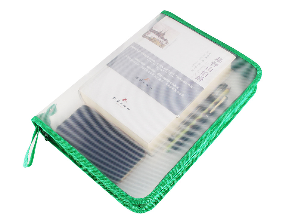 Transparent Zippered Storage Pouch PP Document Bag
