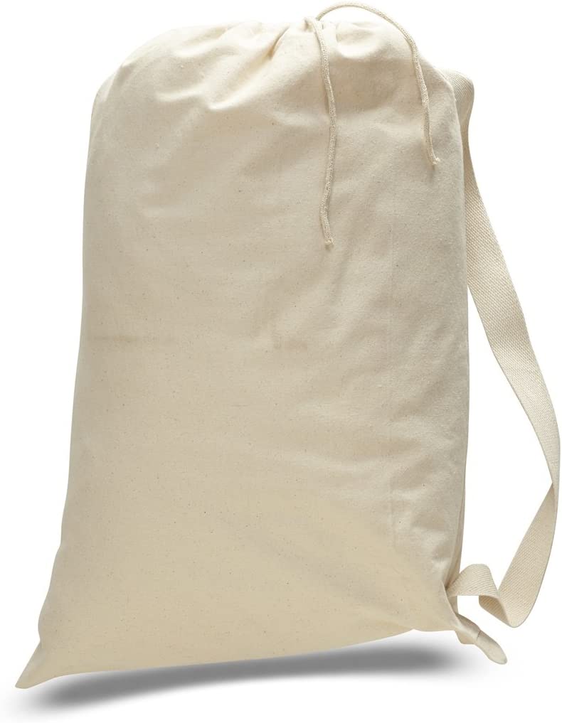 Laundry Bag Canvas Drawstring Bag With Shoulder Strap 22x28inch