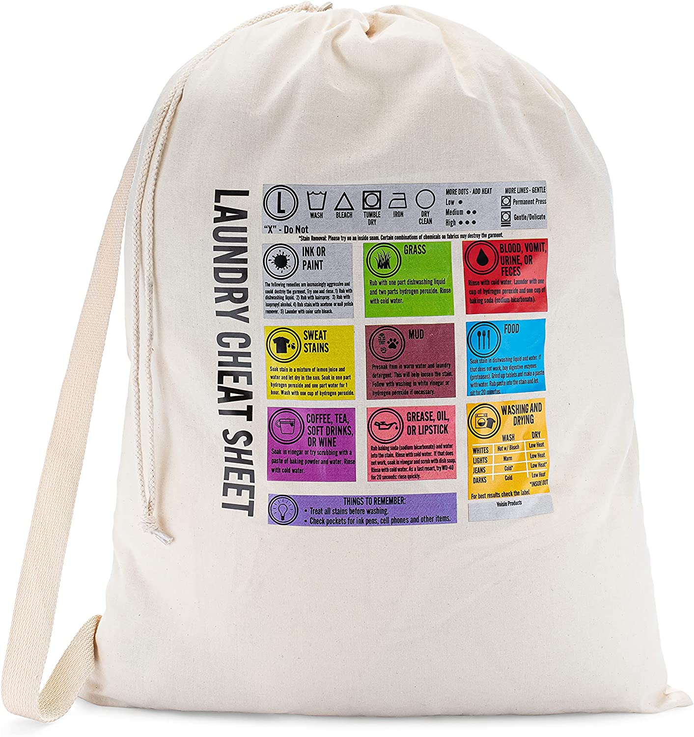 Laundry Cheat Sheet Bag Drawstring Bag With Shoulder Strap 20x28inch