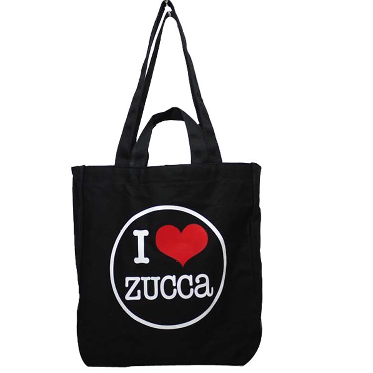 I Love Zucca Black Cotton Tote Bag