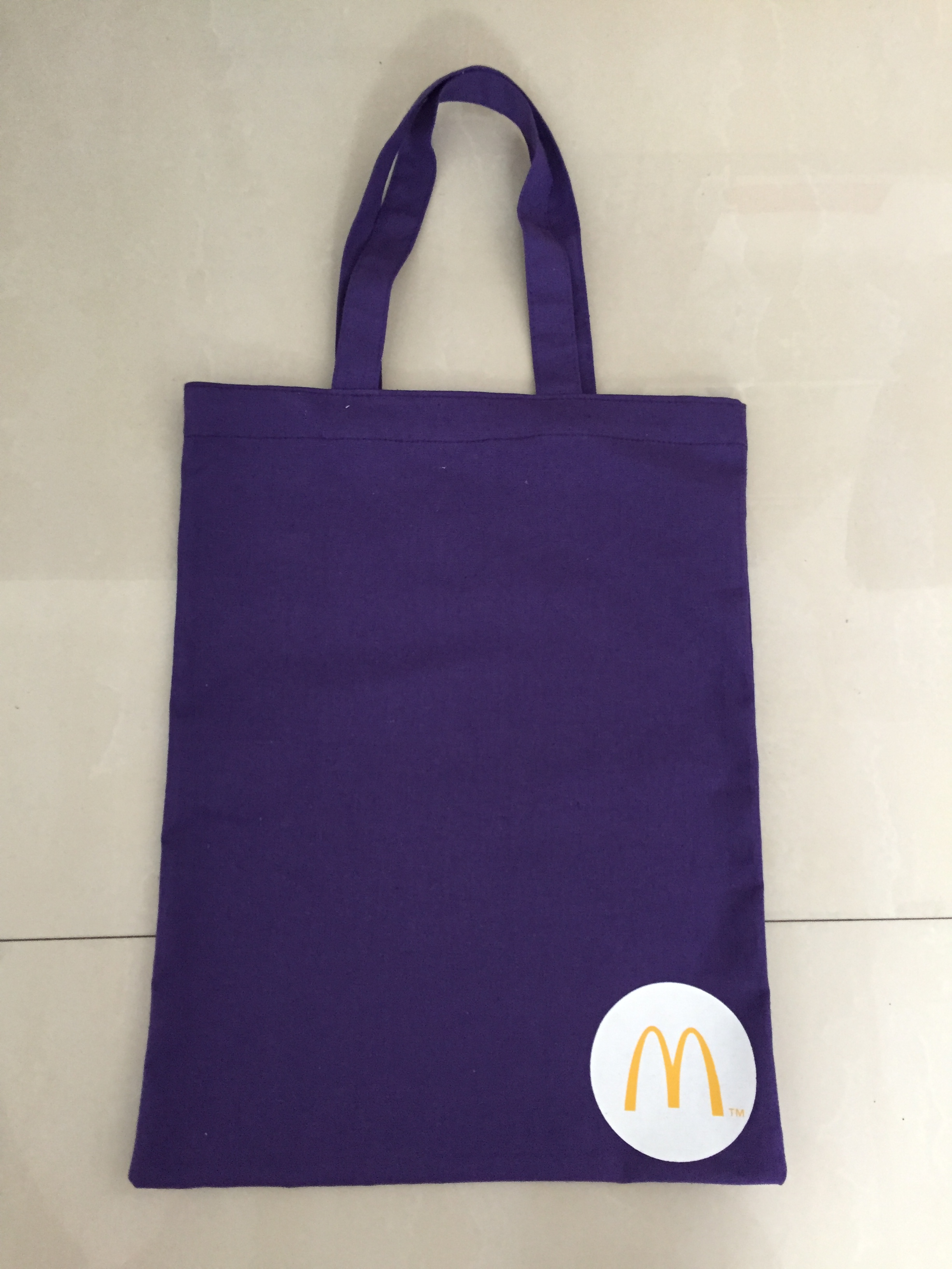 Purple Tote Bag With McDonald's Logo Printed by Silk Screen