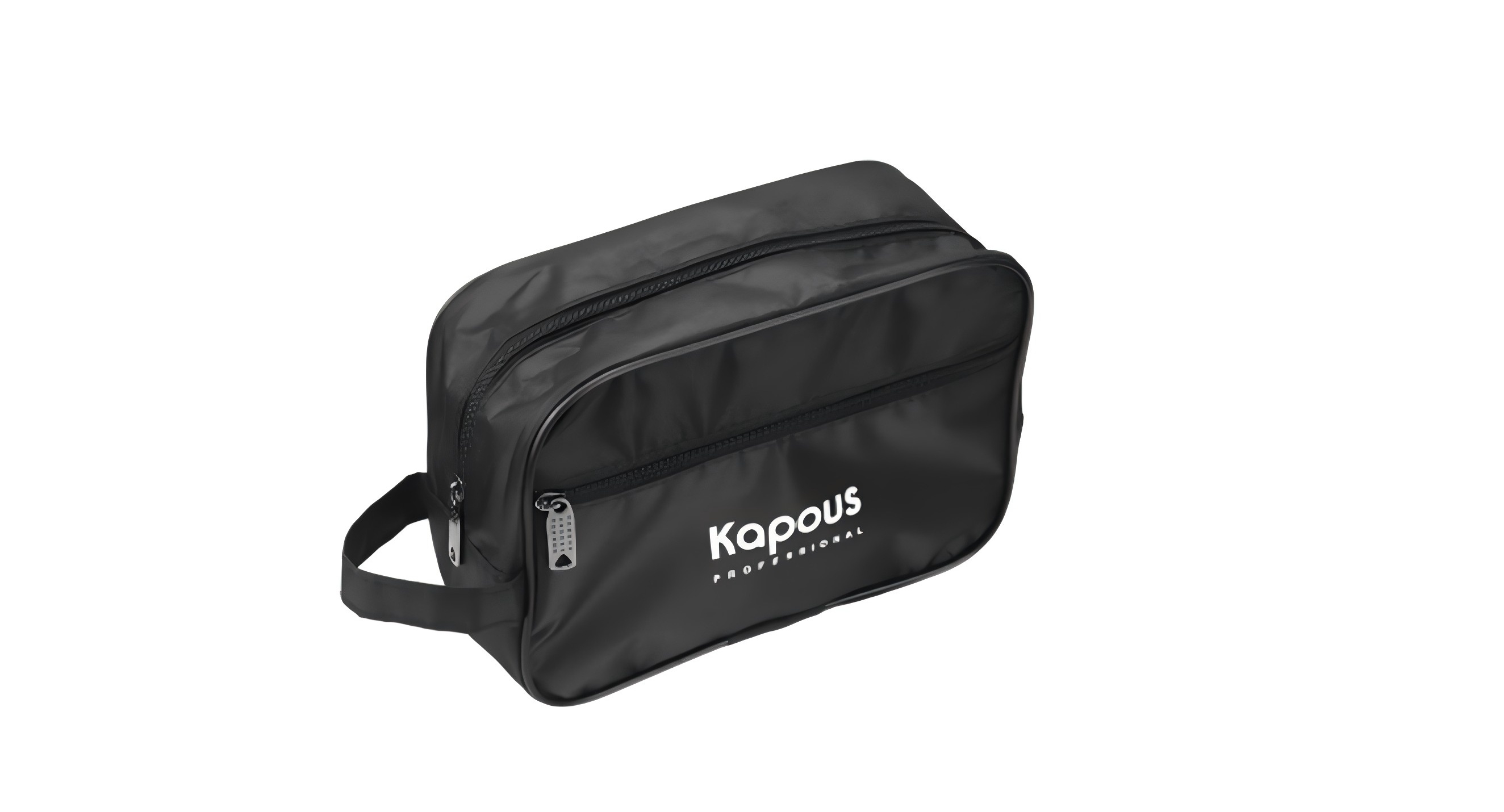 Black Toiletry Bag Double Zipper Pocket Made of 300D polyester