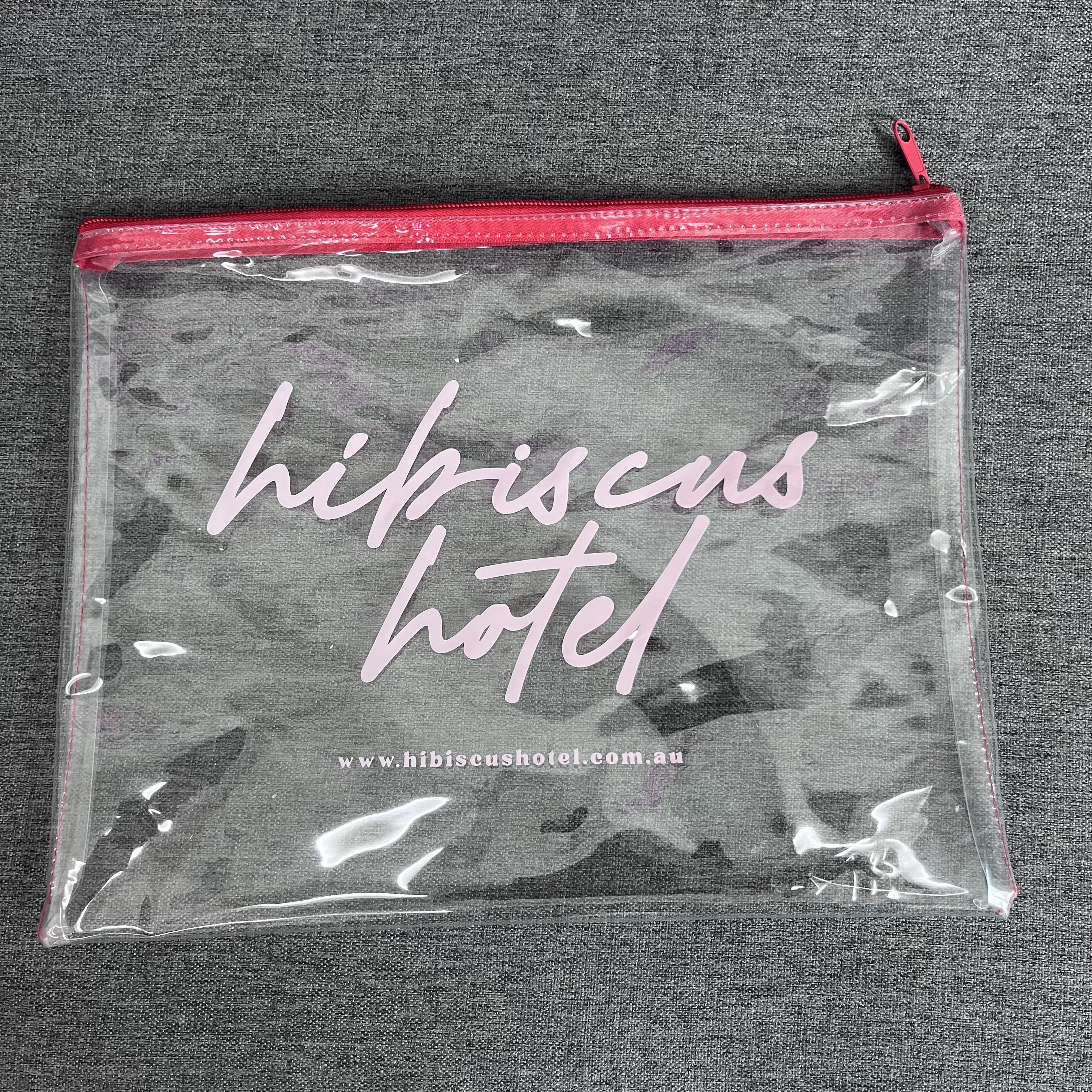 Hibiscus Hotel Transparent Zipper Pouch