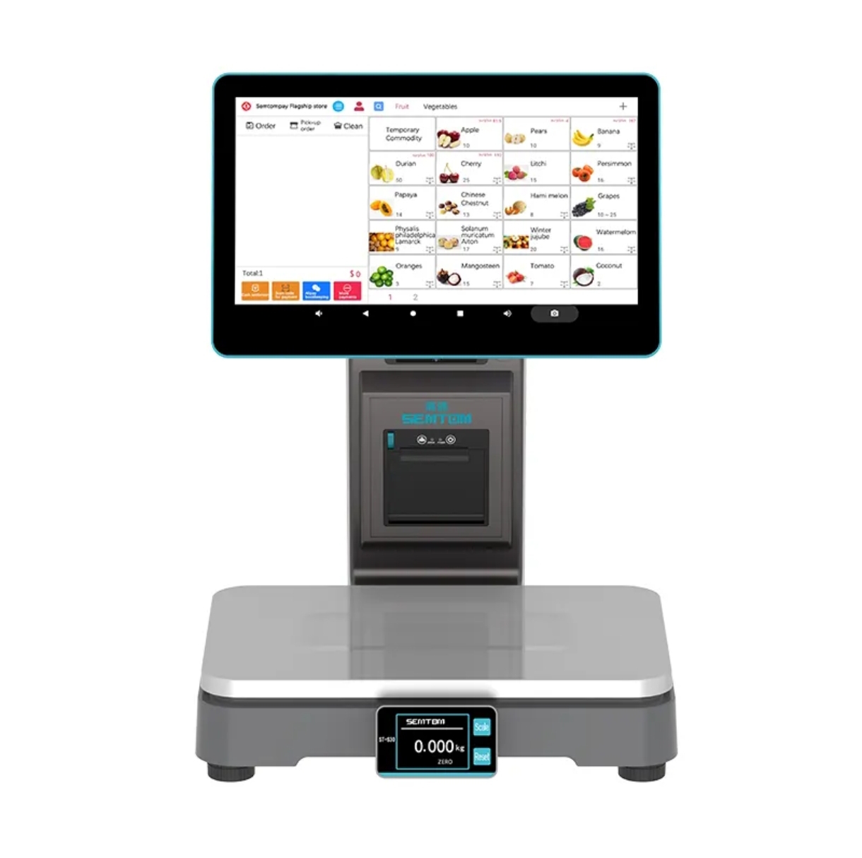 Digital weighing scale with touch screen
