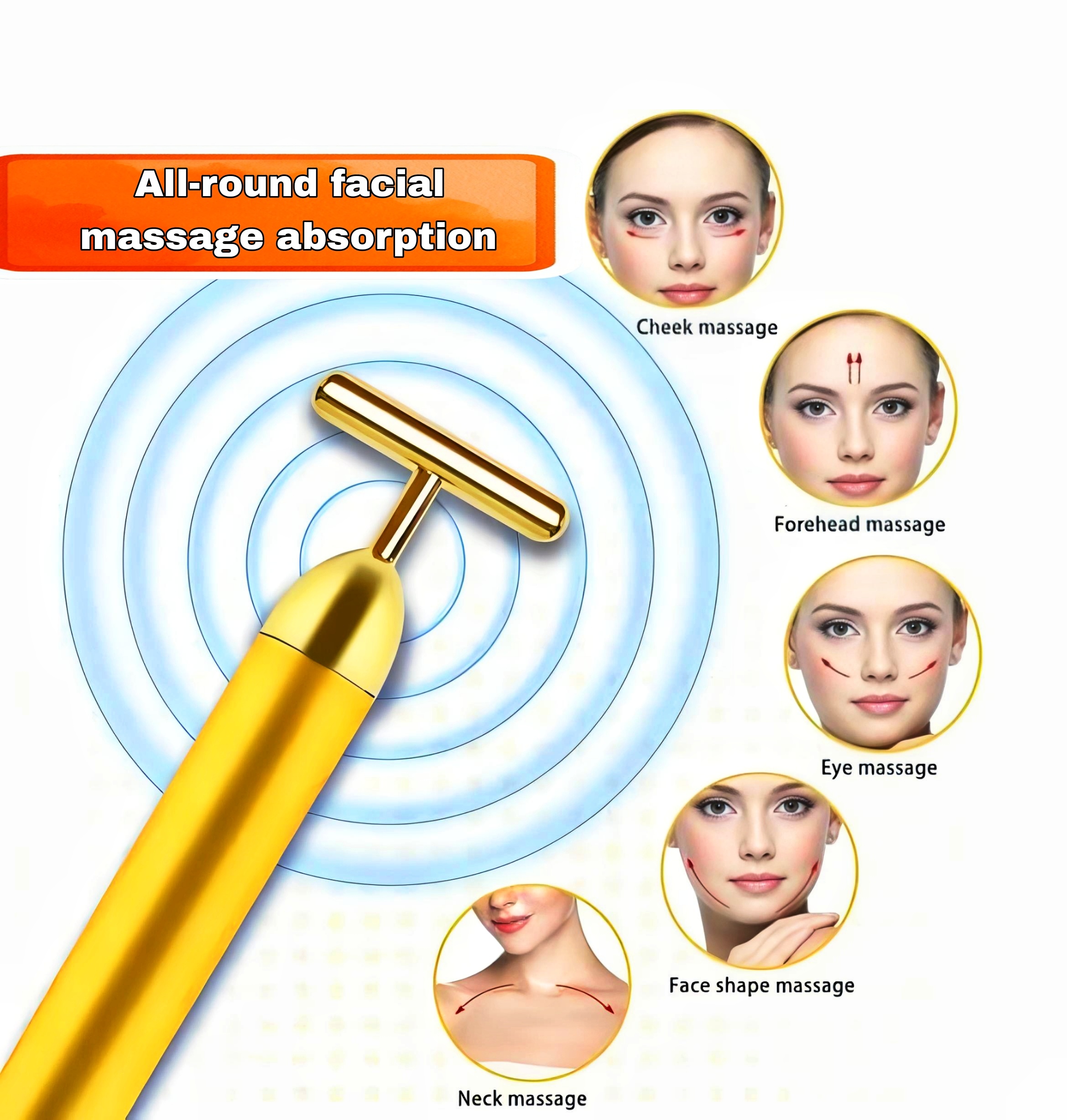 24k Gold Vibrating Face Massager