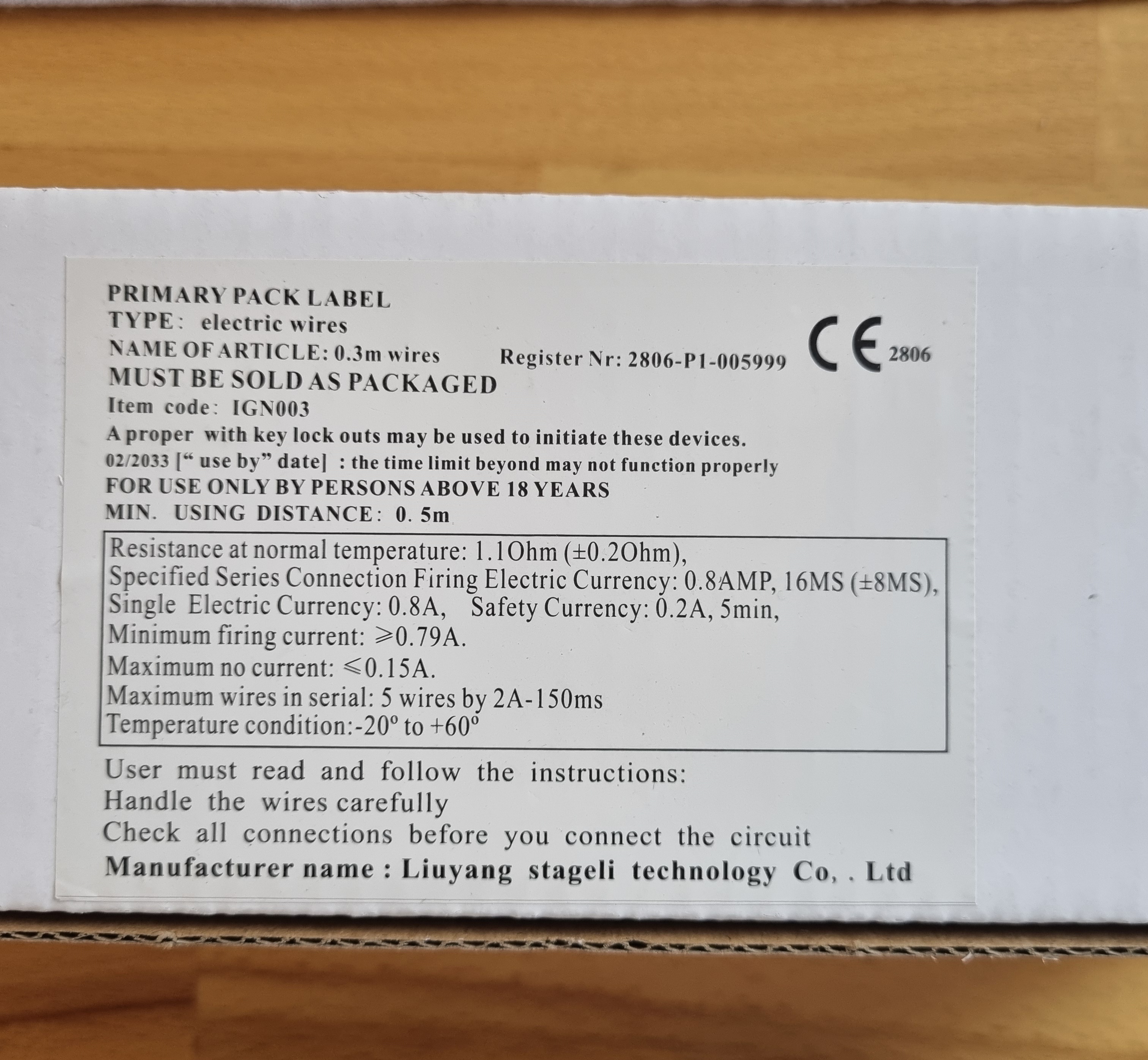 Elektrische Anzünder 0,3 Meter