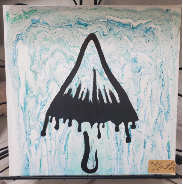 Mushroom Drip Canvas Painting