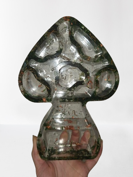 Mossy Resin Mushroom Trinket Shelf