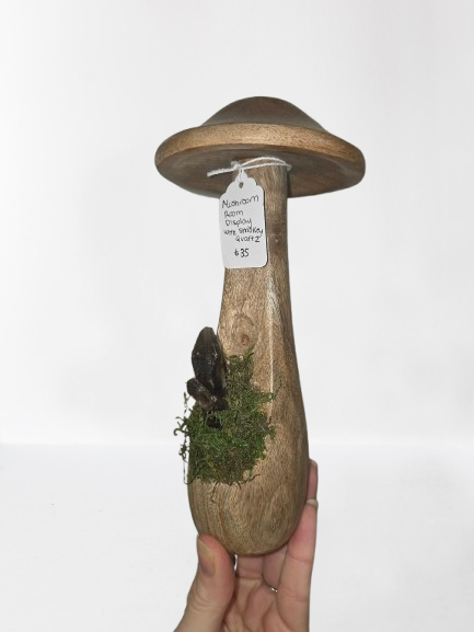 Woodland Mushroom Sculpture with Smoky Quartz