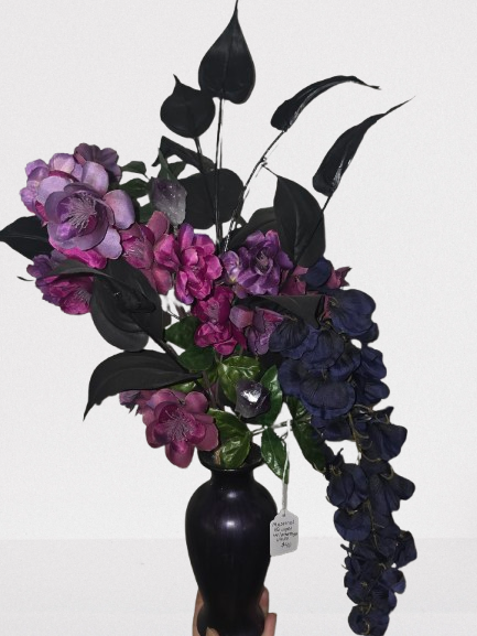 Mystical Floral Arrangement with Amethyst Clusters