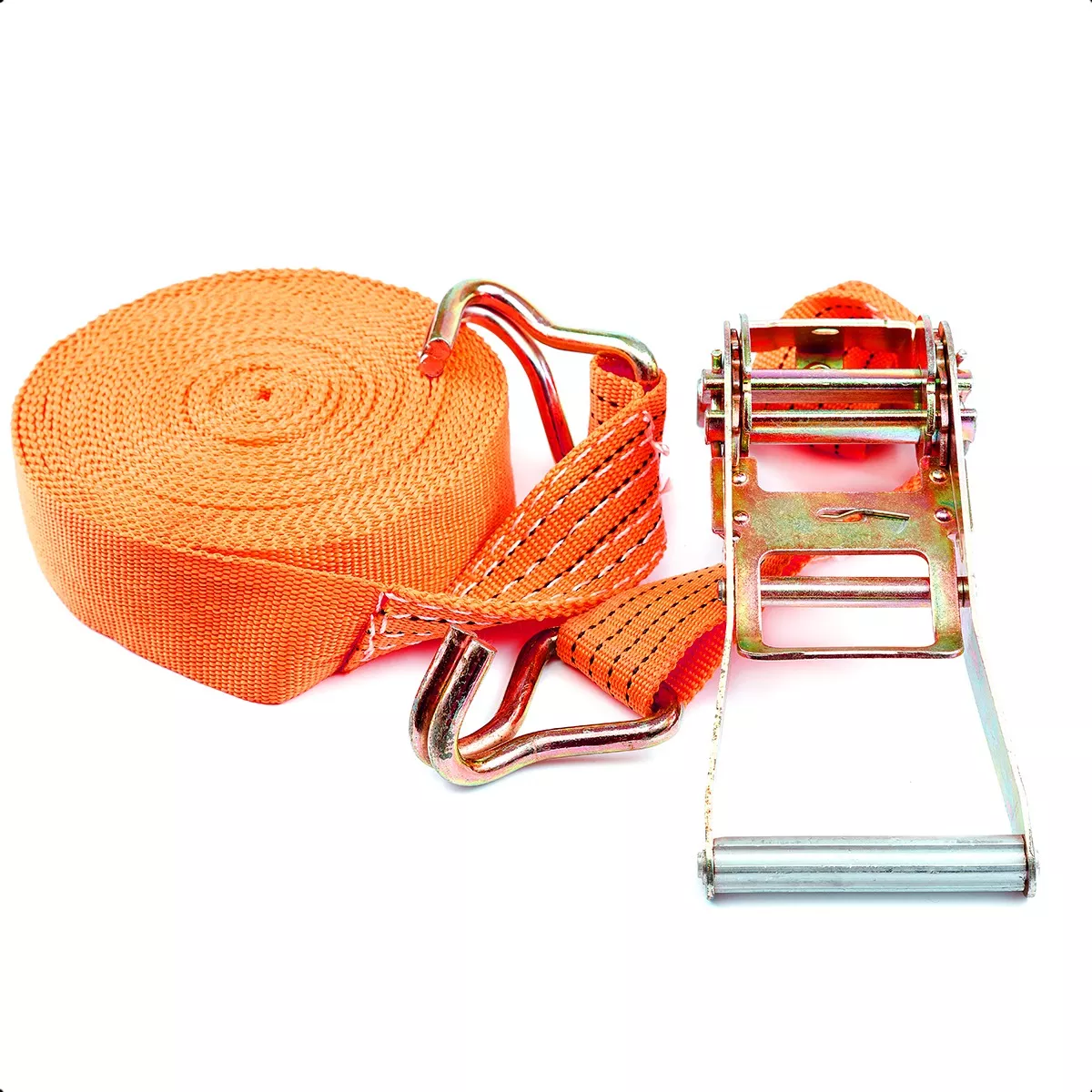 Kit de trinquete + cinta de amarre, capacidad de 3 toneladas, 10 metros de largo (naranja).