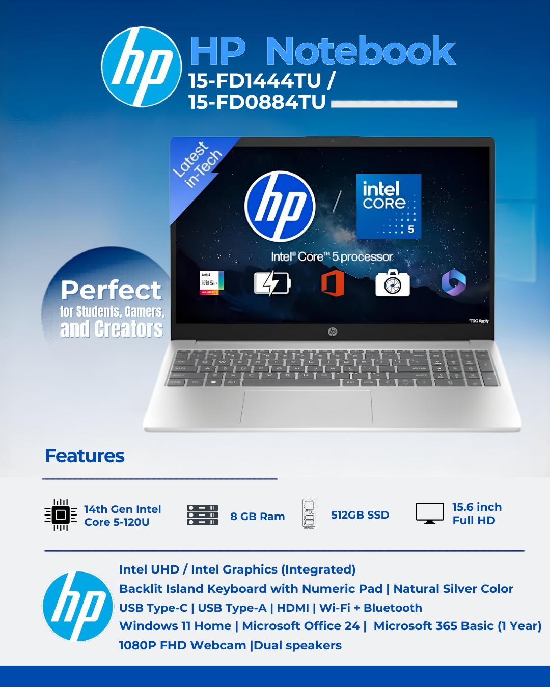 HP Notebook 15-FD1444TU / 15-FD0884TU