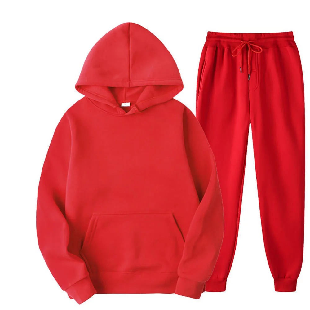 Men's Tracksuit Two Piece Sportswear Suit Running Joggers Sweatpants Gym Hoodies Suit Sports and Fitness Track Suits