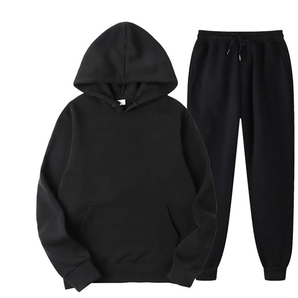 Men's Tracksuit Two Piece Sportswear Suit Running Joggers Sweatpants Gym Hoodies Suit Sports and Fitness Track Suits