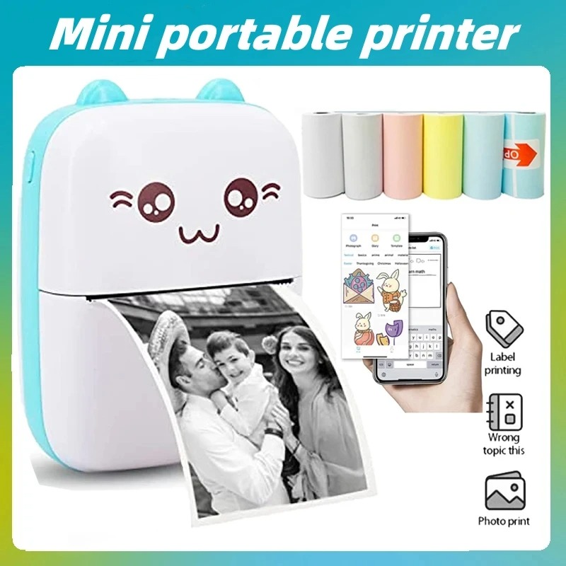 Mini Thermal Printer Pocket Bluetooth Mobile Phone Photos Label Printing Machine