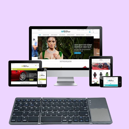 Foldable Bluetooth 5.1 Keyboard, Rechargeable Mini Foldable Keyboard with Trackpad, Type C Charging Port