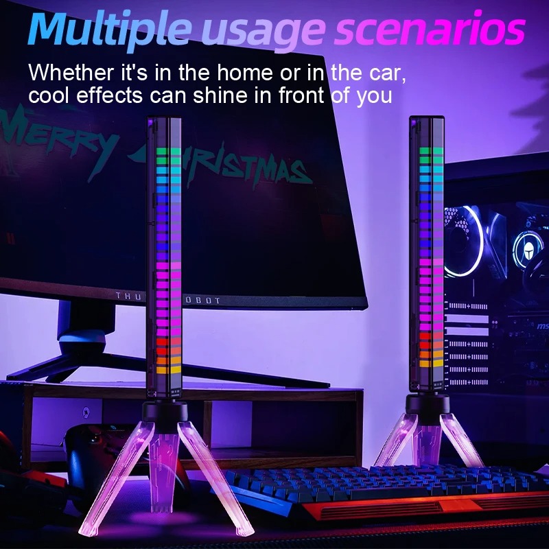 D Pickup Lights Sound Control Color Rhythm Ambient Lamp Rechargeable Pickup Rhythm Light Music Car Home Music USB Ambient Light