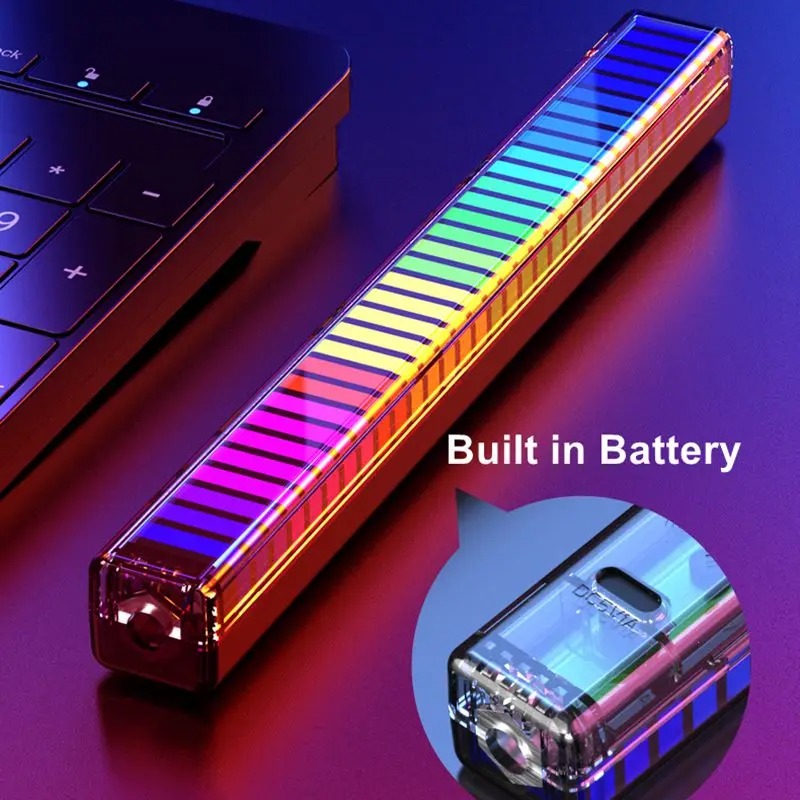 D Pickup Lights Sound Control Color Rhythm Ambient Lamp Rechargeable Pickup Rhythm Light Music Car Home Music USB Ambient Light