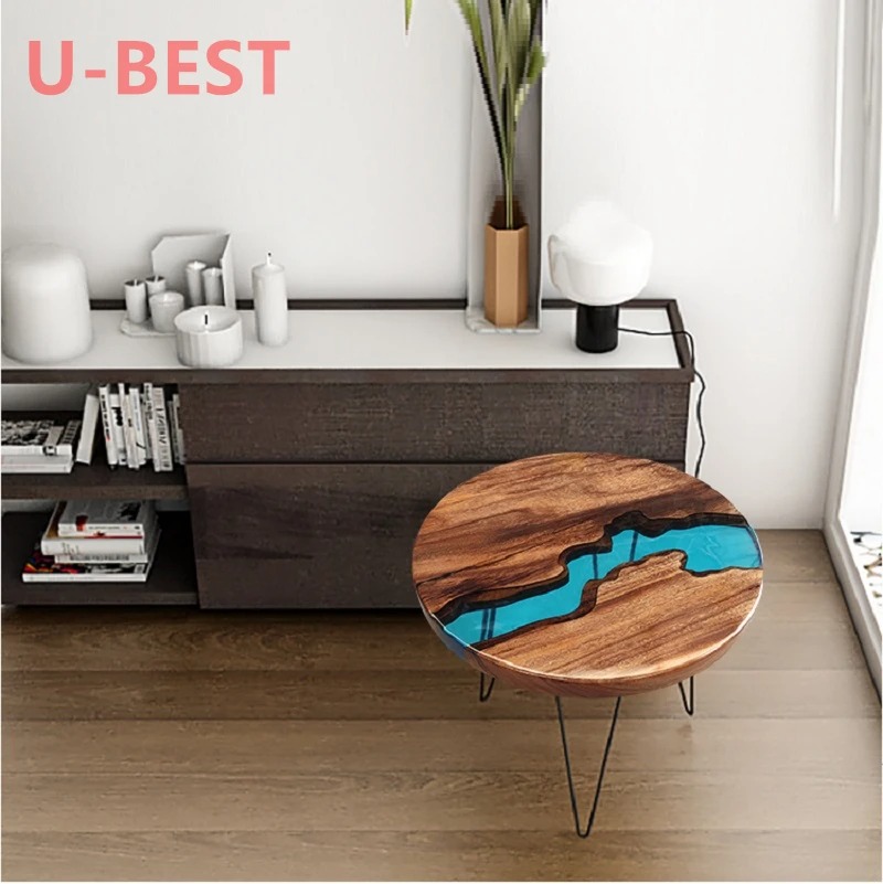 U-BEST Elegant Hairpin Table Legs Nordic Style Table River Base Living Room Coffee Dining Wood Table Resin Epoxy