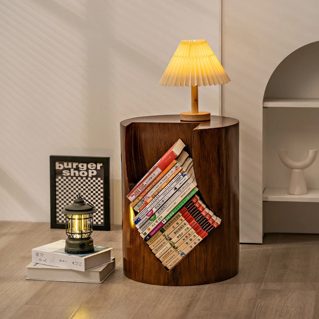 Simple Bookshelf Black Walnut Color Bamboo Furniture Bamboo Book Shelves Coffee Table Living Room Side Table Coffee Table