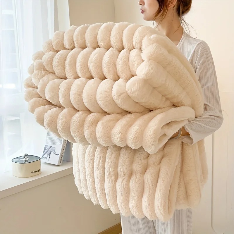 Fluffy Cosy Warm Fleece Large Blanket for Bed