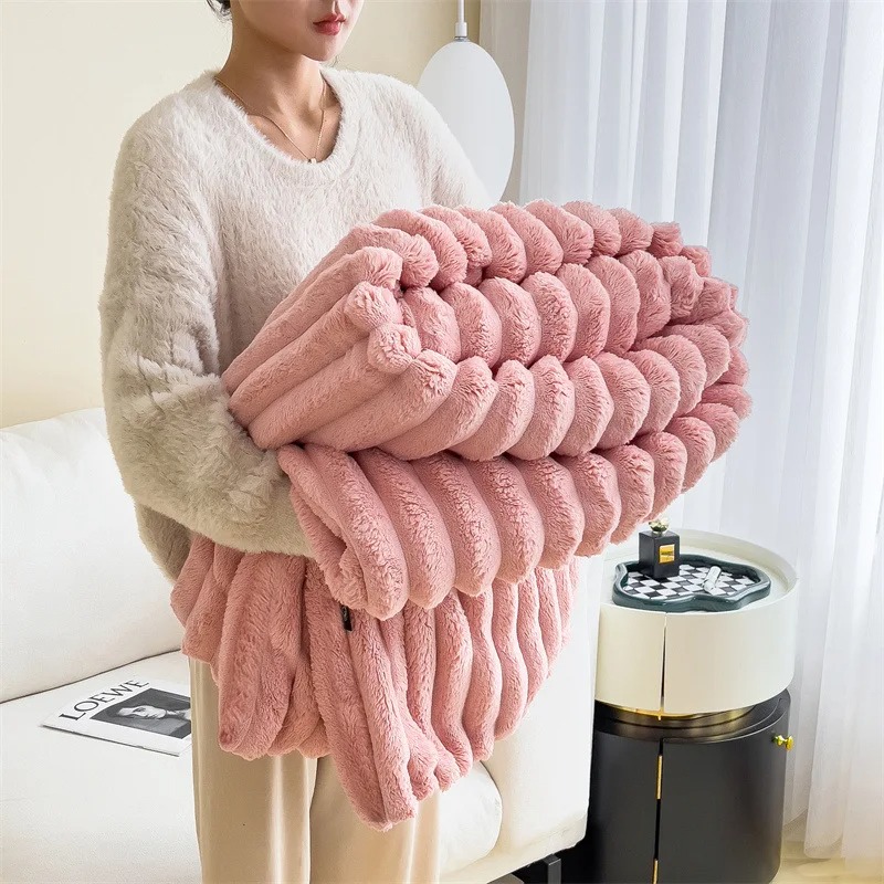Fluffy Cosy Warm Fleece Large Blanket for Bed