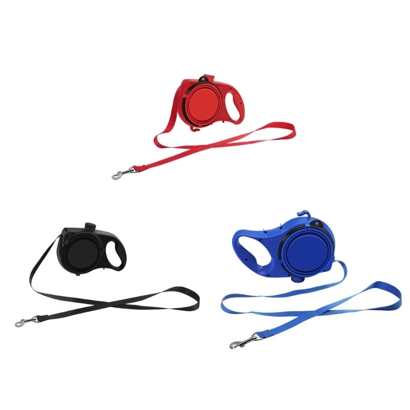 Dog Leash,Multifunction Pet Dog Leash ,Walking Leash with Anti Slip Handle,Built-in Water Bottle Bowl Waste Bag Dispenser for Pet Outdoor Activity