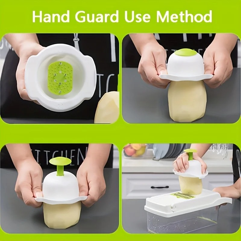 14pcs Set,Vegetable Chopper, Multifunctional Fruit Slicer, Manual Food Grater, Vegetable Slicer, Cutter With Container