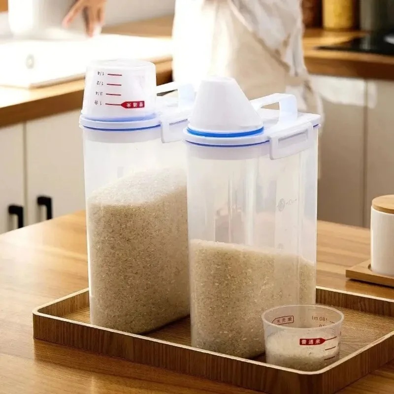 2L Rice and Grains Food Storage Canister with Measuring Cup