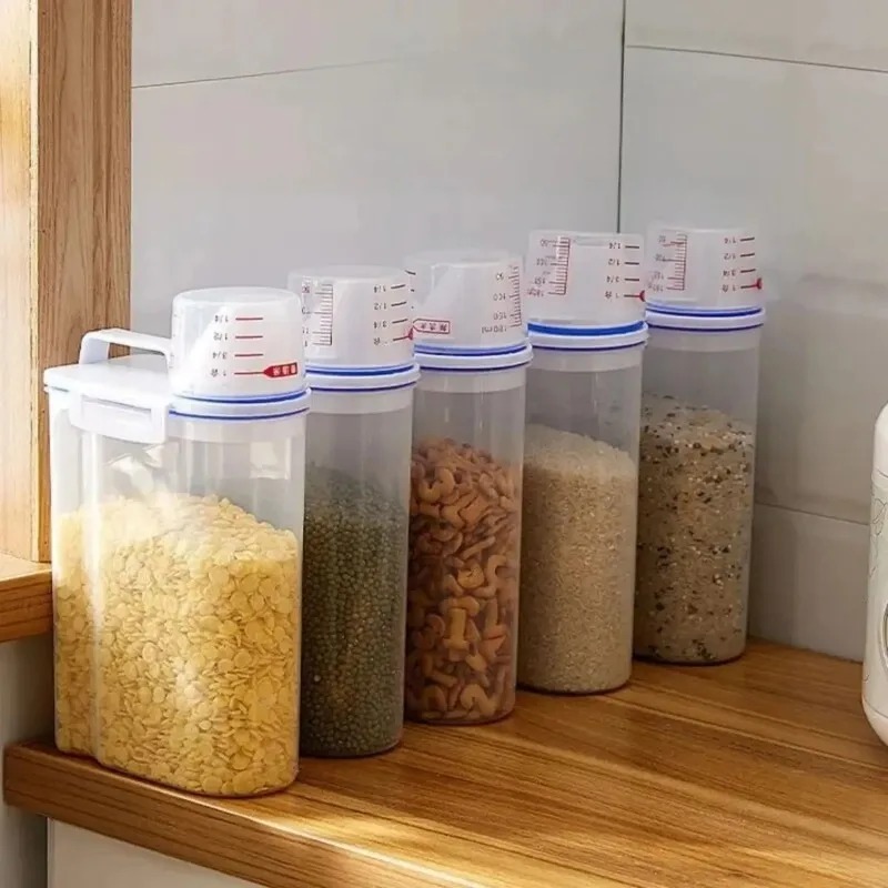 2L Rice and Grains Food Storage Canister with Measuring Cup