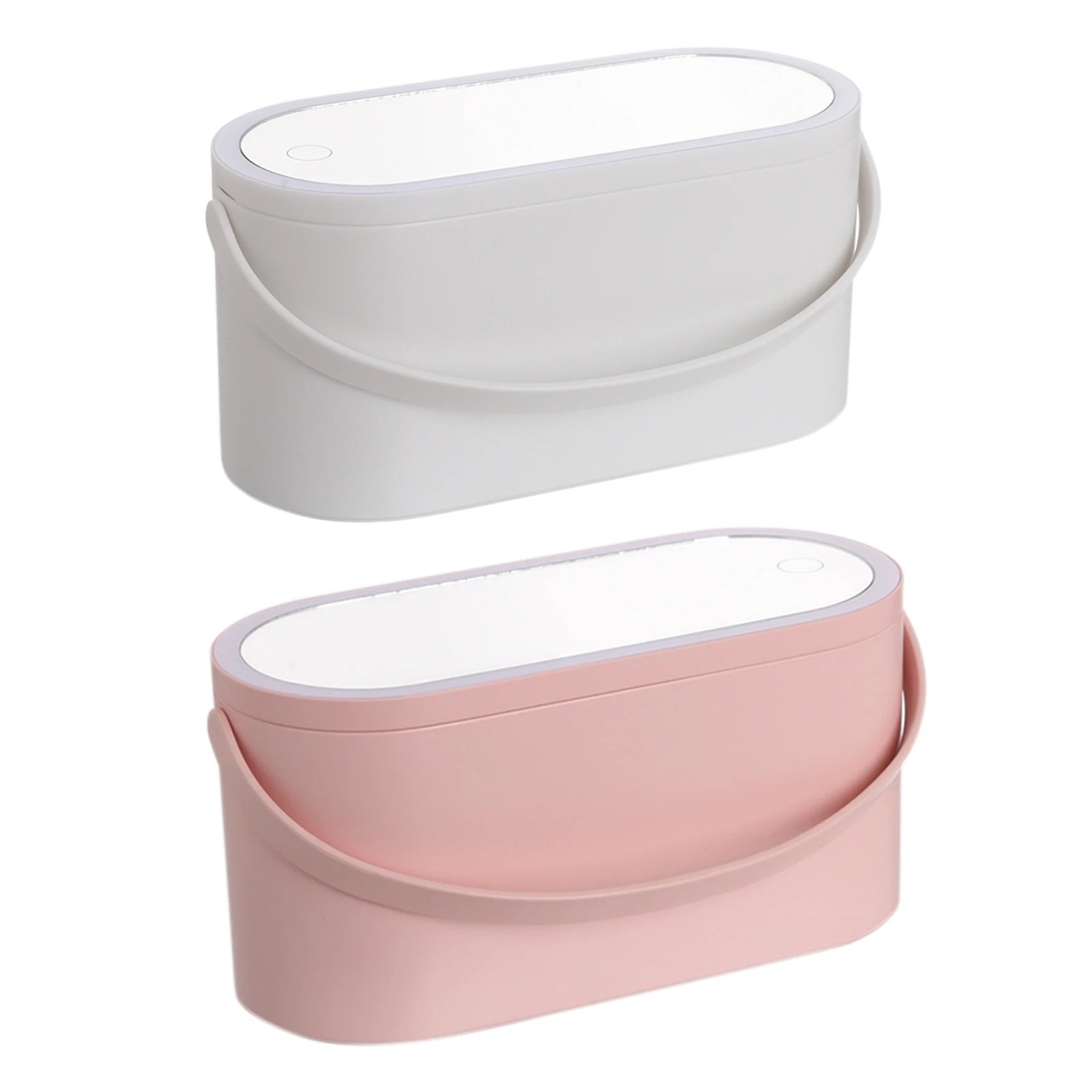 Portable Makeup Box with Light Up Mirror Cosmetic Storage Box
