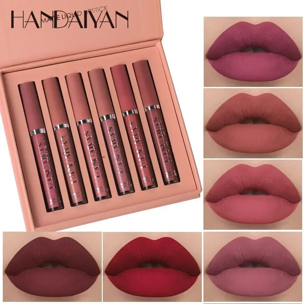 6 Colours Velvet Matte Non-Stick Lip Gloss Makeup Kit