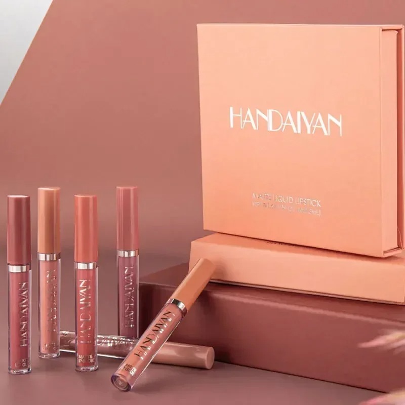 6 Colours Velvet Matte Non-Stick Lip Gloss Makeup Kit