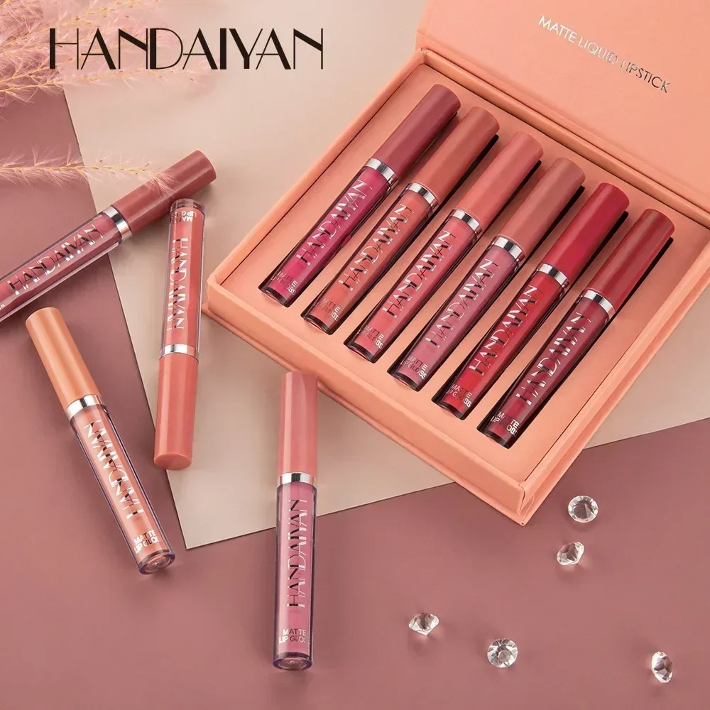 6 Colours Velvet Matte Non-Stick Lip Gloss Makeup Kit