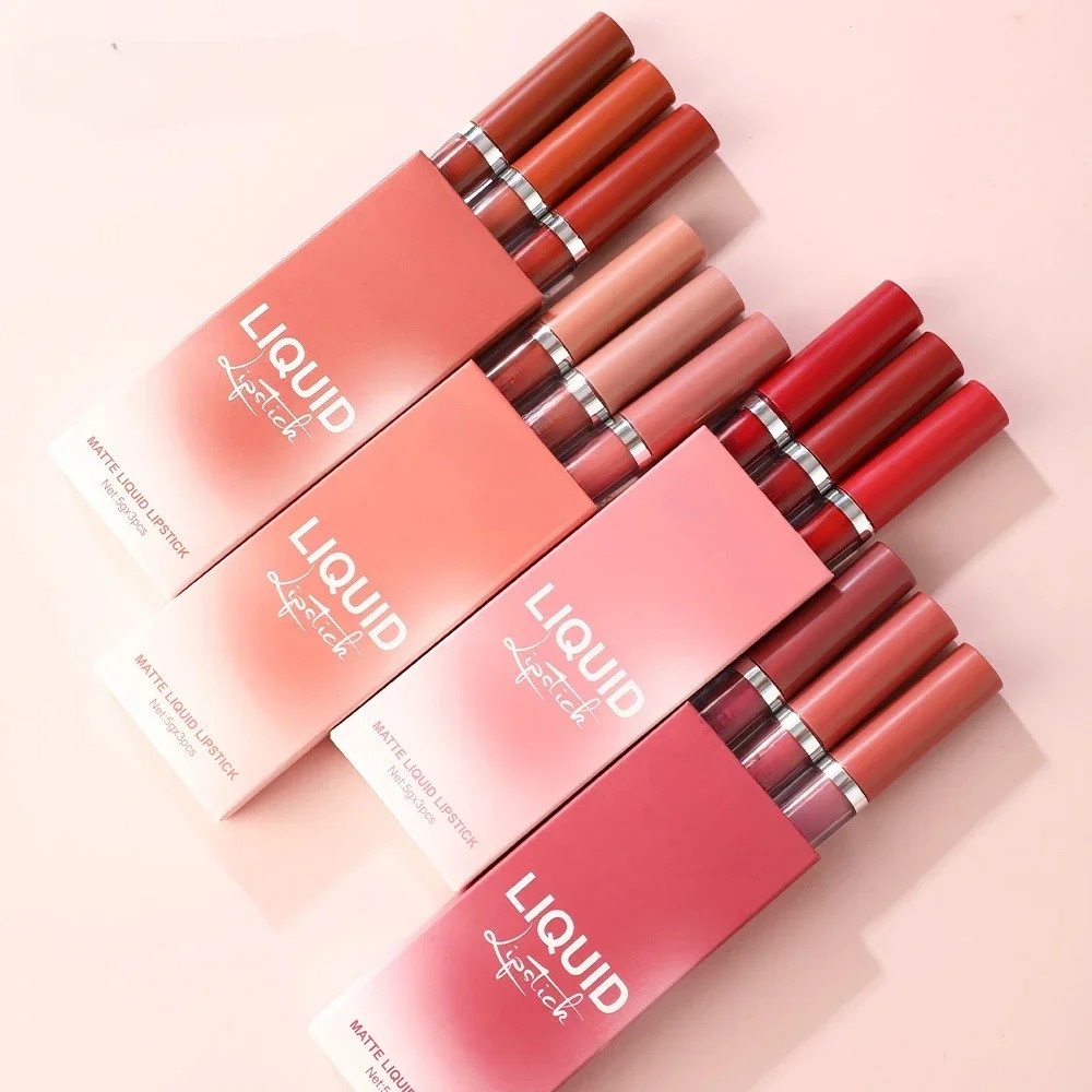 3pcs Velvet Matte Lip Gloss