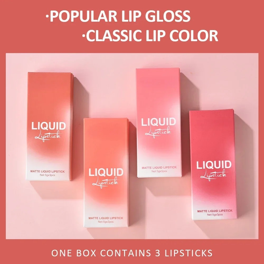 3pcs Velvet Matte Lip Gloss