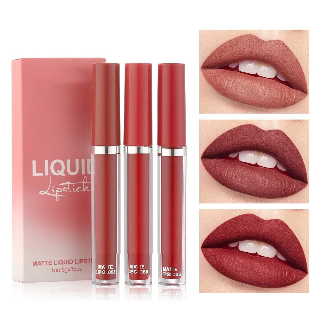 3pcs Velvet Matte Lip Gloss